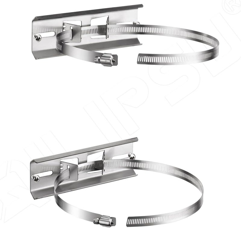 QILIPSU Pole Mounting Kits, 304 Stainless Steel 6.9" x 1.9" Brackets with Adjustable 2–8 Inch Clamps for Electrical Boxes, Devices, and Outdoor Applications - Image 1
